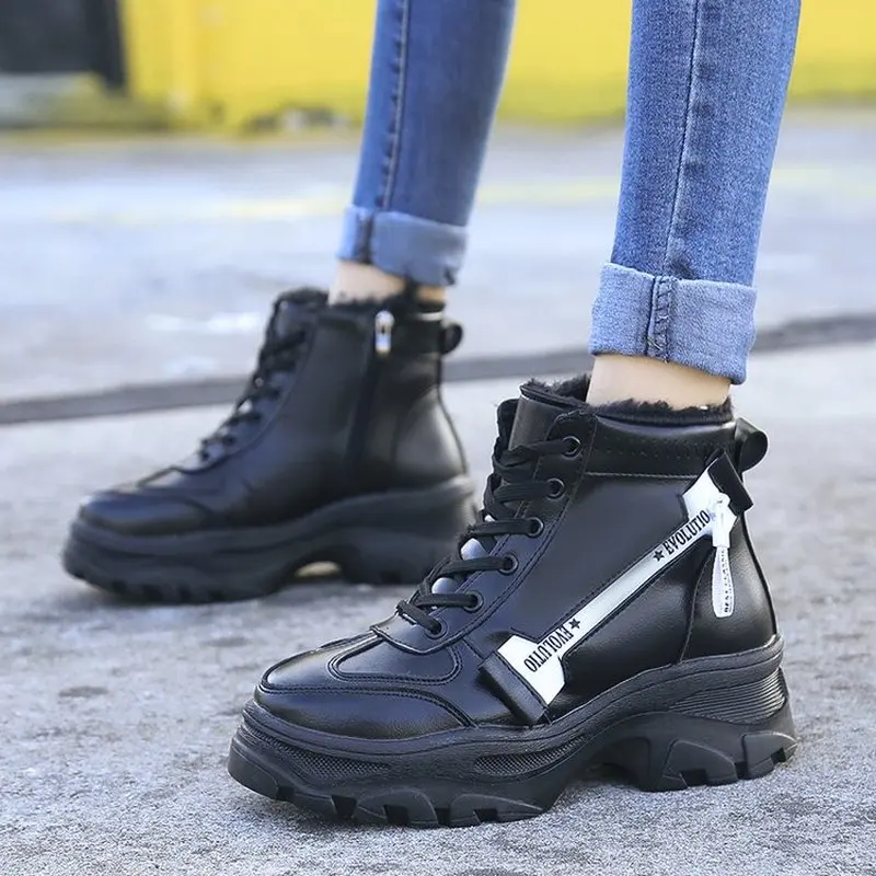 Зимние сапоги 2019 г. новые ботильоны женские зимние из хлопка Женская Теплая обувь