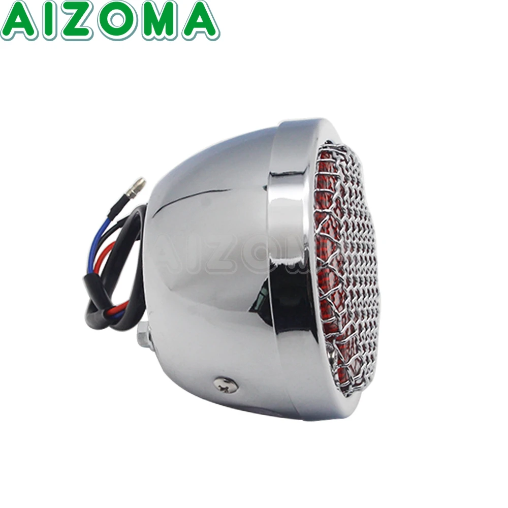 Красные линзы в байкерском стиле сетки Сталь хвост светильник 12V светодиодный Cafe