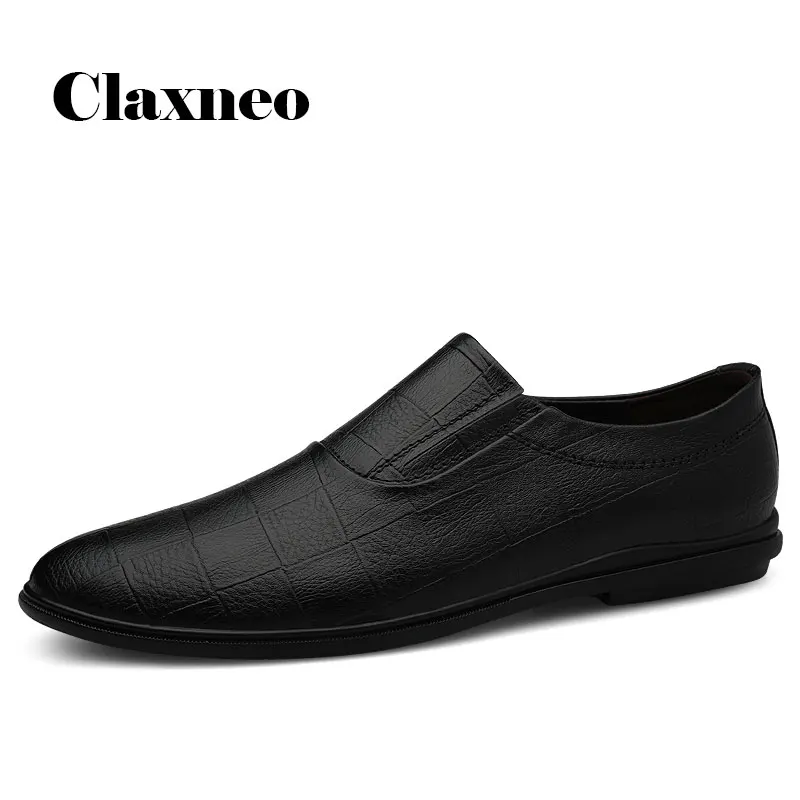 Мужские Кожаные слипоны CLAXNEO Дизайнерские повседневные Мокасины из натуральной