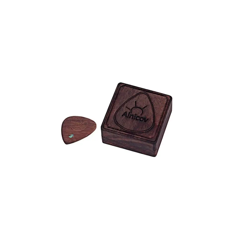 

Top selling Guitar Picks Rosewood Storage Box Electric Guitar Picks Container Display Box Guitar Accessories