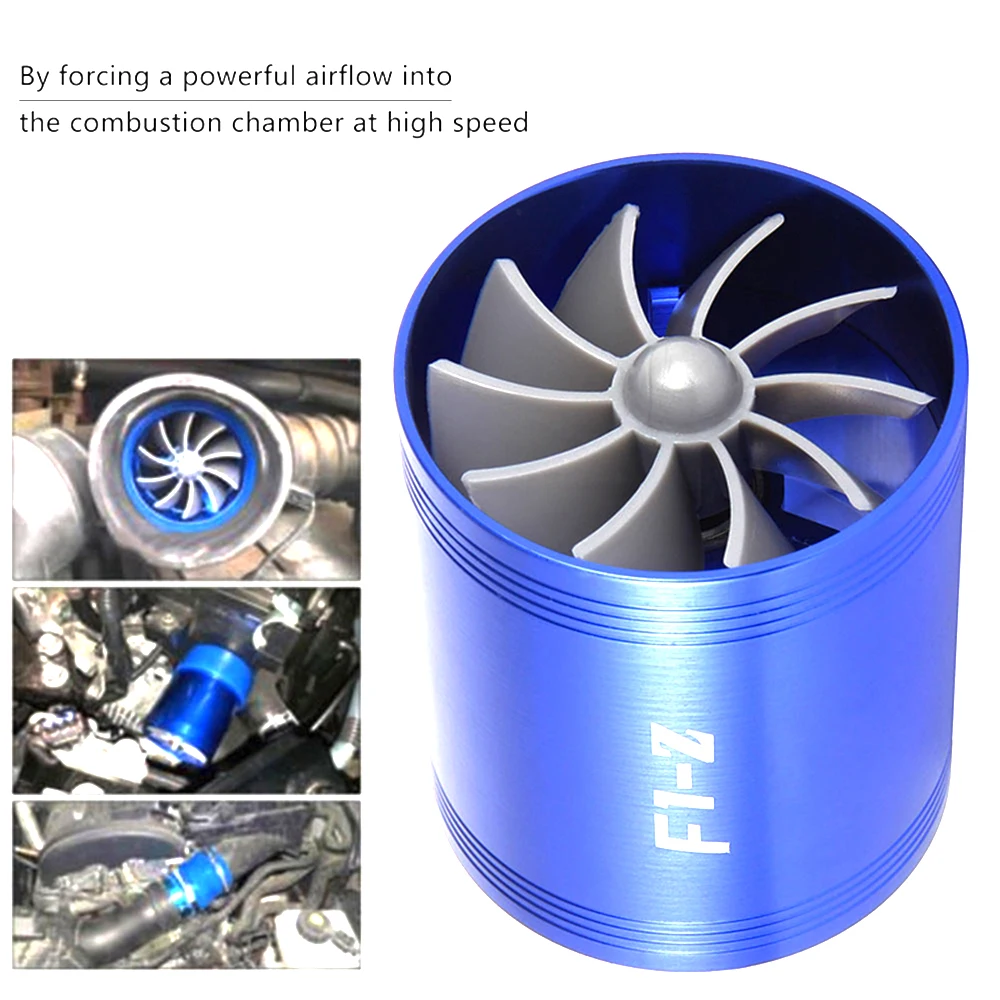 F1-Z Double Supercharger Turbine Turbo charger Air Intake Fuel Saver Fan | Автомобили и мотоциклы