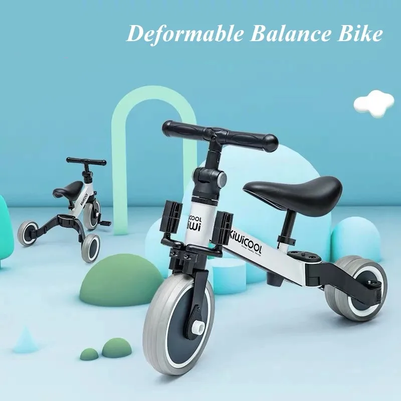 1-6 Years Old Ride On Bike Kid s Tricycle Portable Balance Bicycle 3 Wheels Non-inflatable Deformable Multifunctional Scooter