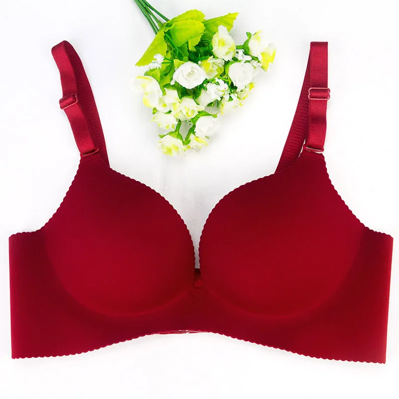 Wine red Сексуальные бюстгальтеры, бесшовное сексуальное нижнее белье без косточек, женский бюстгальтер, нижнее белье, женский супер пуш-ап бюстгальтер,, Прямая поставка - Цвет: Wine red