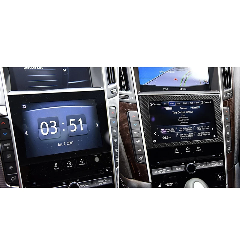 

Car styling Carbon Fiber Sticker for Infiniti Q50 Q60 2014-2019 GPS Navigation screen Frame Sticker Trim