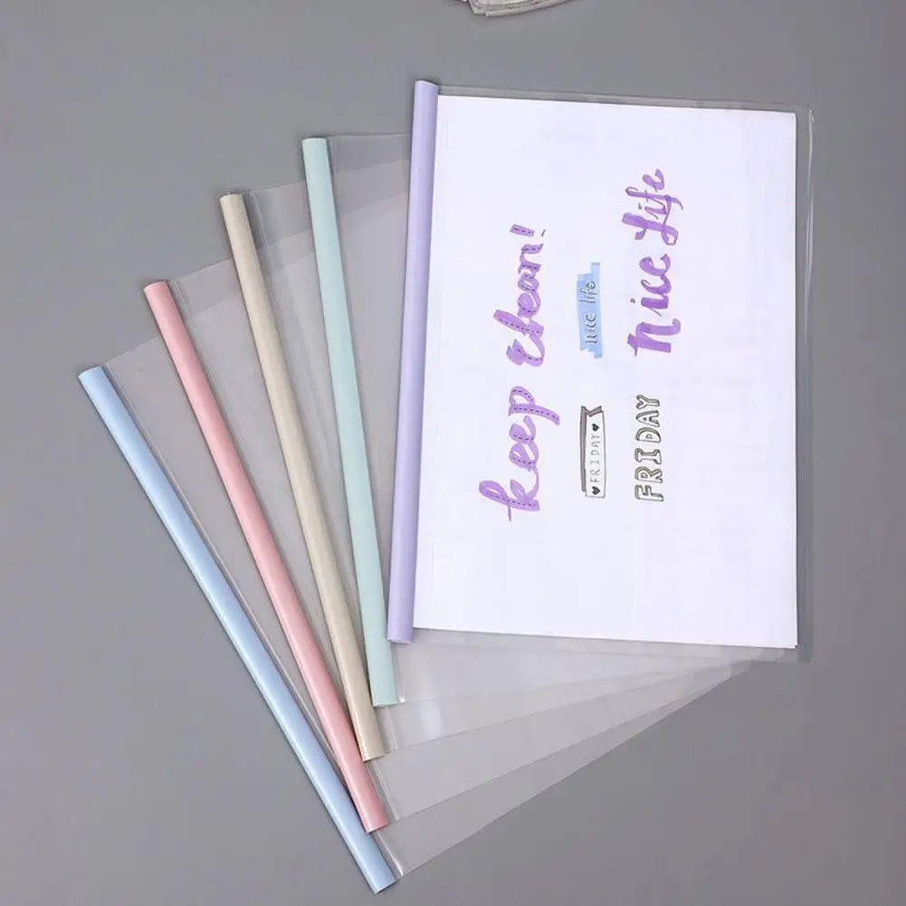 

10pcs/set A4 Morandi Color Folder Test Paper and Document Folder File Supplies Office Clamp Business Rod J3G0