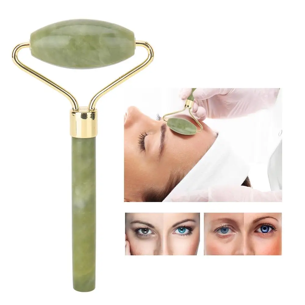 2 типа натуральный аметист нефрит роликовый лицевой массажный инструмент