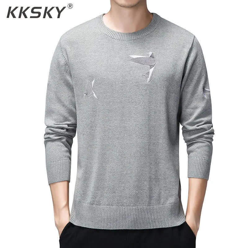 Хлопковые пуловеры и свитеры мужские зимние новые модные брендовые мужское