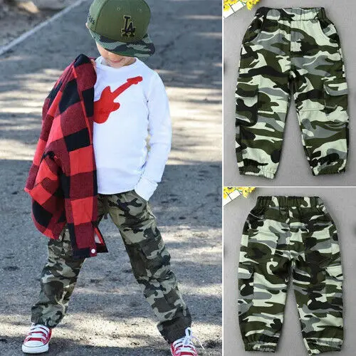 Детские камуфляжные брюки для мальчиков повседневные армейские штаны в стиле