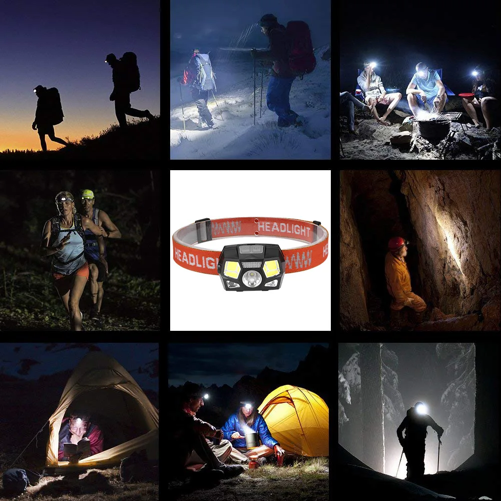 

Super bright led headlamp6000LM Built-in inductive sensor USB rechargeable 6 lighting mode LED Headlight for running, fishing