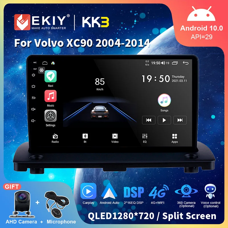 

EKIY QLED Android 10 Car Radio For Volvo XC90 2004-2014 Stereo Receiver Multimedia Video Player Vehicle Gps Navigator Head Unit