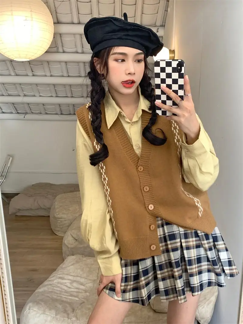 

Трикотажный жилет для женщин, Осенний жилет, женские топы 1365 #