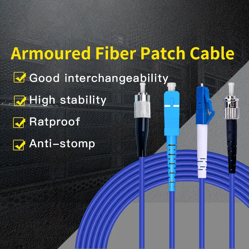 

Armoured 3M LC SC FC ST Carrier Grade Fiber Optic Patch Cord Optical Cable 2.0 3.0mm FTTH Single Mode Simplex Fiber Patch Cable