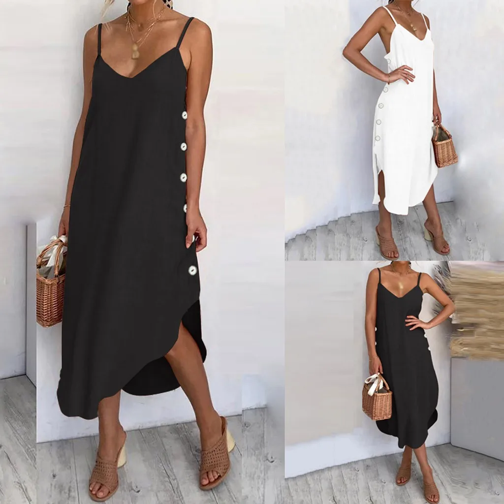 Women Sexy Low Cut Irregular dress Loose leisure Dress Elegant Party Dresses Vestidos Mujer De Verano #j4s | Женская одежда