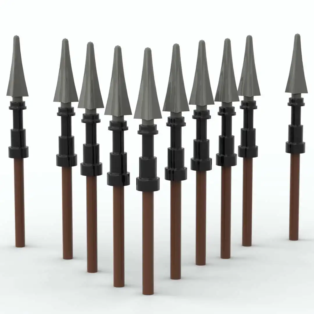 

10pcs Building Block Weapons for Soldiers Spear Four-Edged figures diy Bricks for war Educational Creatives Children Toys