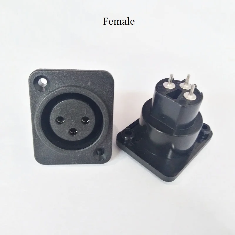 Разъем XLR 3 контактный штекер разъем Fmale пластиковые квадратные медные ножки для