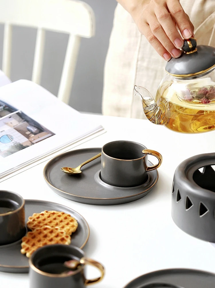 Роскошный креативный Европейский керамический набор кофейных чашек латте
