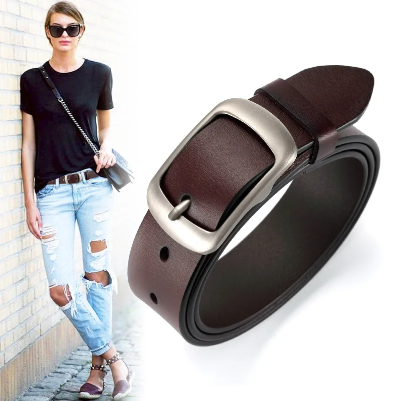 

New Luxury Genuine Leather Belt For Women Jean Strap Casual All Match Ladies Adjustable Belt Designer High Quality Brand Girdle
