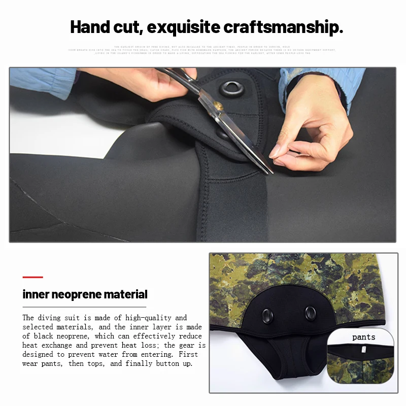 Костюм для дайвинга мужской теплый и холодный зимний костюм большого размера 357