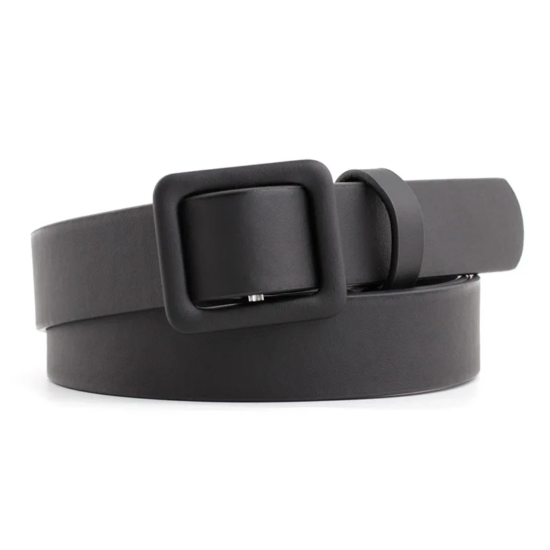 

New Women's Waistband Cute Red Square Metal Buckle Belt PU Leather Waist Strap Girdle for Women Dresses Female Accessories