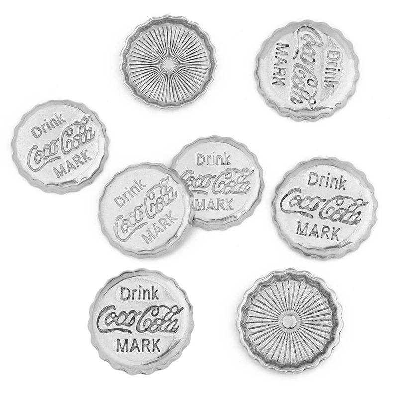 

DIY Stainless Steel Inner 21MM/22MM Beer Cola Beverage Cover Pendant Jewelry Tray Gem Empty Holder Accessories