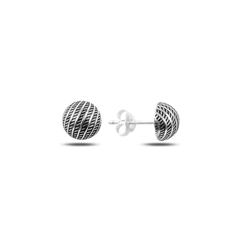 

Silverlina Silver 8mm Patterned Half Ball Earrings