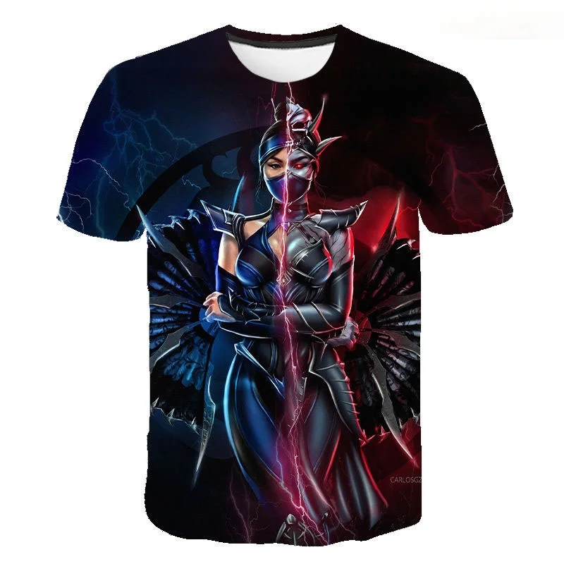 

2021 крутая летняя футболка с принтом Mortal Kombat 3D, модные футболки для мальчиков и девочек, повседневные футболки с коротким рукавом для мужчин ...