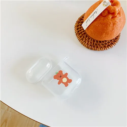 b Фрукты медведи для apple airpods силиконовый мягкий чехол толстый беспроводной bluetooth наушники чехол для гарнитуры для iphone сумка с зарядкой - Цвет: b