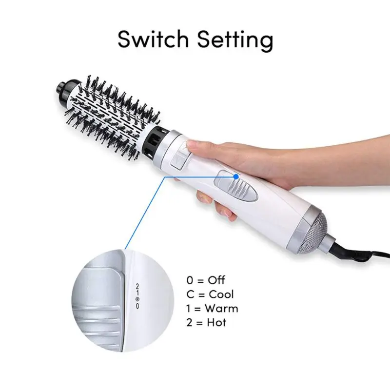 

2 in 1 Rotating Brush Ceramic Hair Straightener Curler Styler Salon Styling Tool Dropshipping