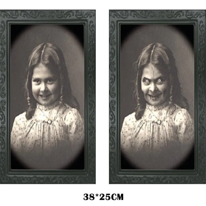 G 3D призрак фоторамка ужас Картинки Рамки изменение уход за кожей лица призрак Хэллоуин вечерние Декор декоративный реквизит на Хэллоуин - Цвет: G