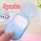 5 упаковок бумаги для мыла, портативные дорожные мини бумаги для мыла, мытье рук, мытье рук, очистка в коробке, Пенообразующие ароматизированные листы, товары для путешествий