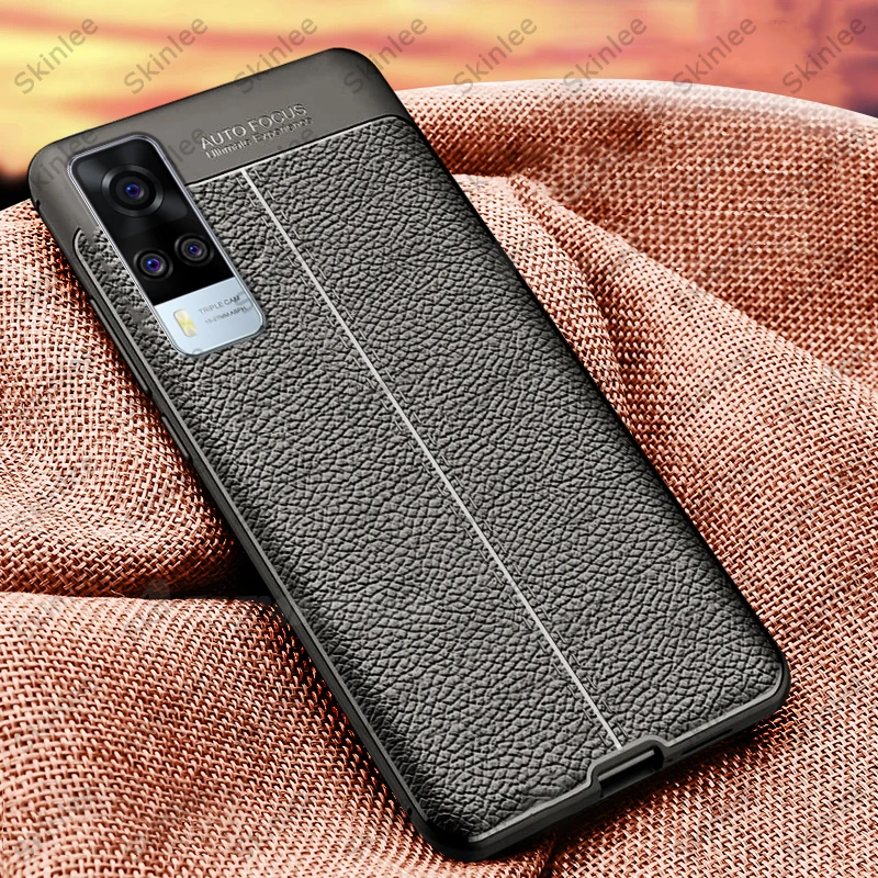 Skinlee для VIVO Y31 Мягкий Силиконовый противоударный чехол личи шаблон из