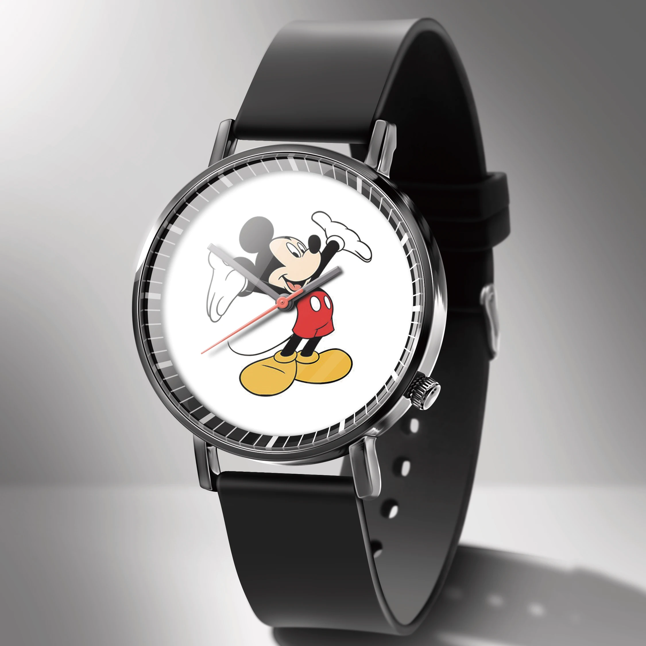 

Zegarek Damski Hot New Fashion Brand Mickey Cartoon Watches Girl Boy Casual Leather Quartz Watch Children's Favorite Gift Clock