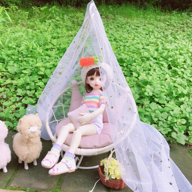 

NEW BJD Doll Props White Swing Hanging Basket Hanging Chair Furniture fit 1/4 1/6 1/8 1/12 OB11 Doll Accessories