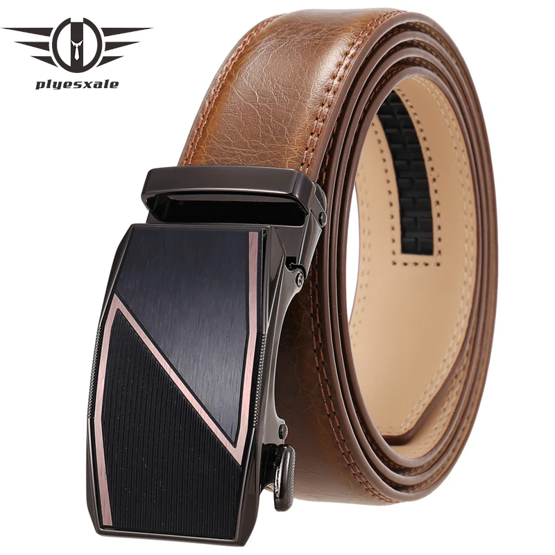 

Real Leather Belts For Men 2021 New Arrival Male Cowskin Jeans Belt High Quality Men's Automatic Buckle Belt Dark Brown G181