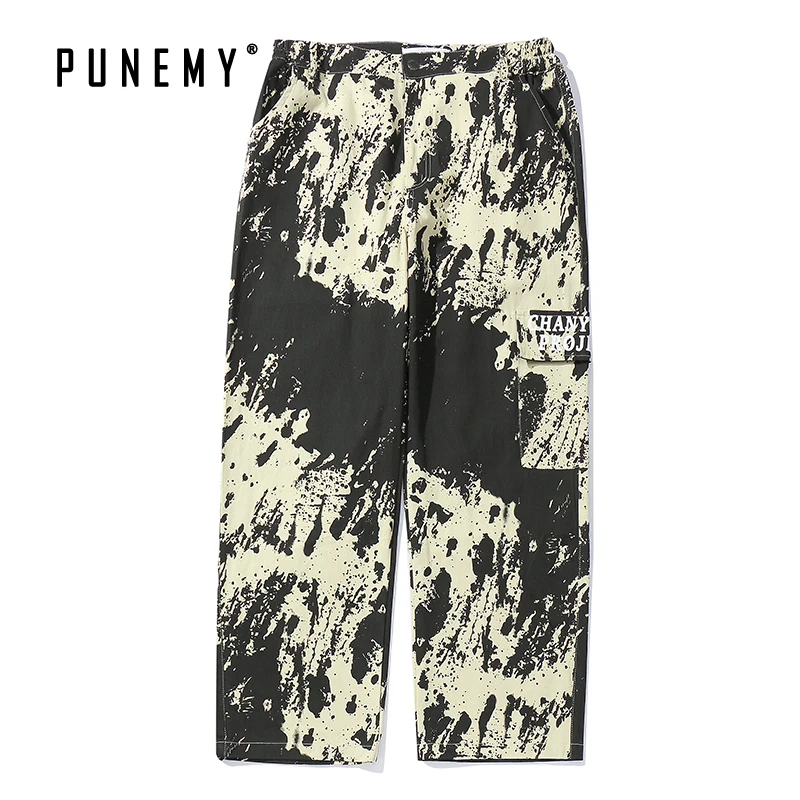 Хип-хоп уличная одежда мужские брюки-карго повседневные Ретро стиль галстук