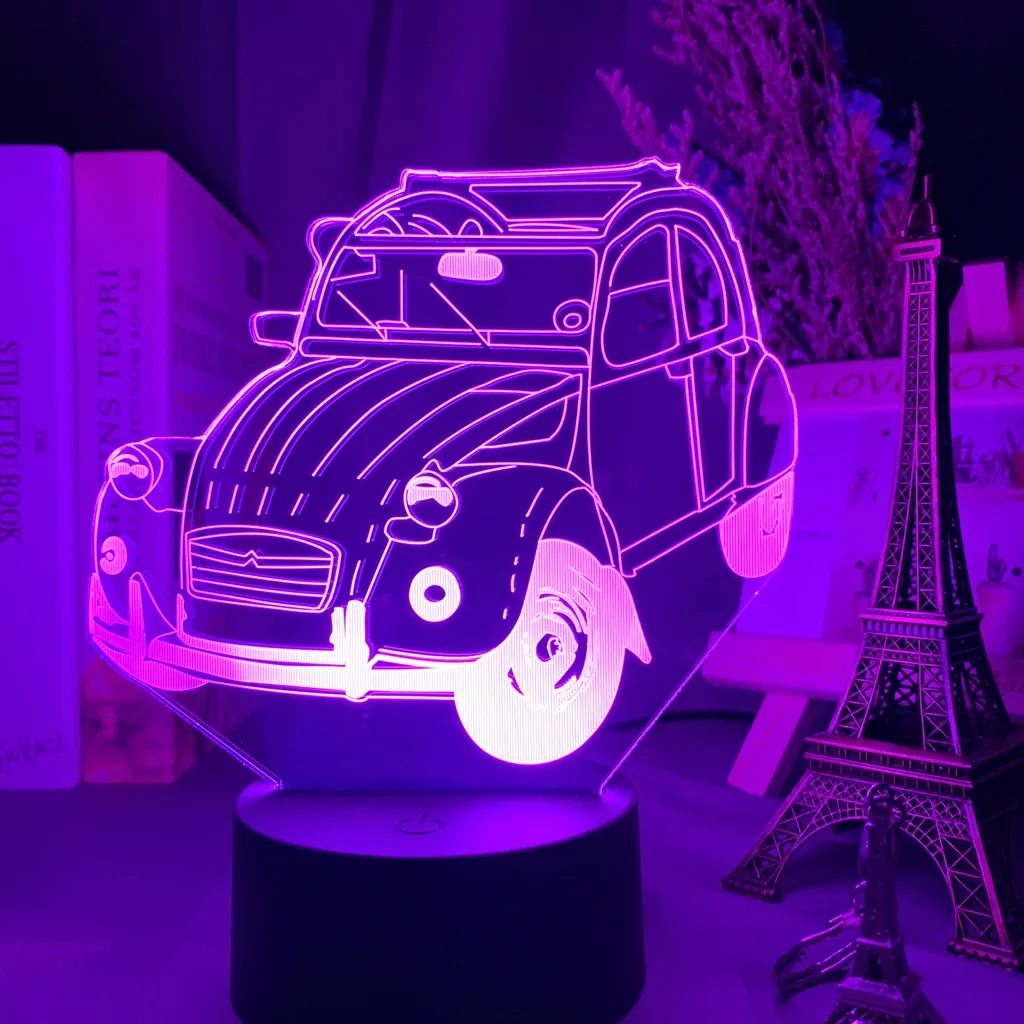Винтаж автомобиль 2cv 3d иллюзия светодиодный Ночной светильник для украшения дома детская Спальня взрослых офисный Декор Светильник крутая Классическая автомобиля 3d лампа
