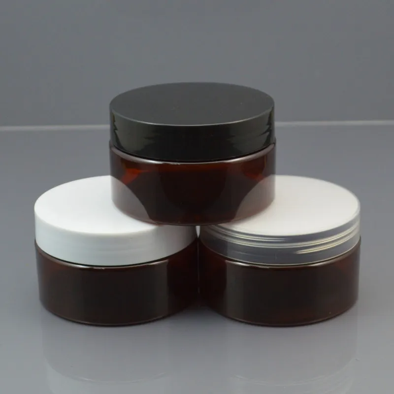 

50pcs 80g 100g Amber Plastic Cream Jar 3.5oz Lightproof Empty Cosmetic Container,Facial Mask Cream Bottle, Bath Salt Containers