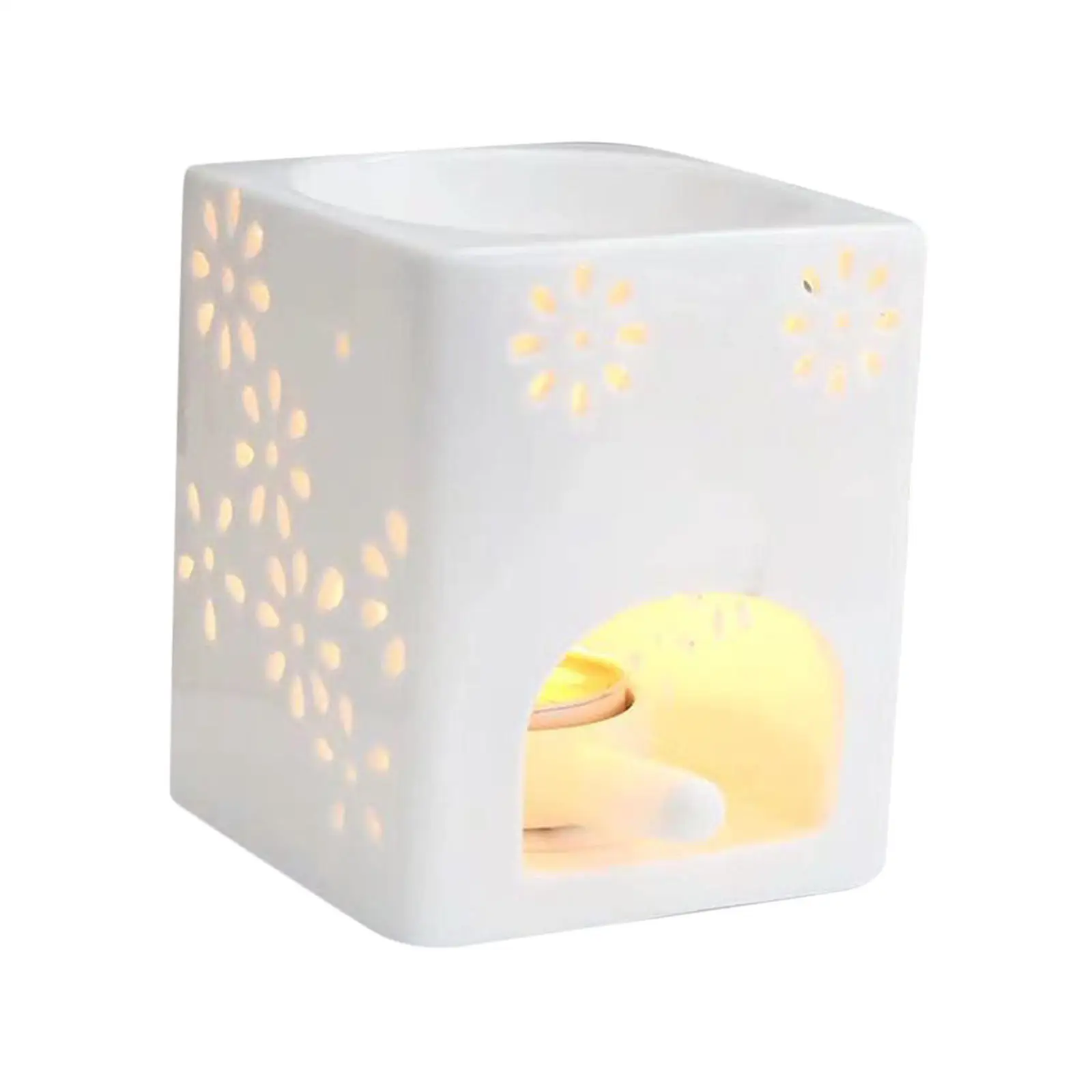 

Tea Light Holder, Ceramic White Aromatherapy Essential Oil Burner, for Aroma Powder, Tea Leaves, Home Yoga Meditation Spa