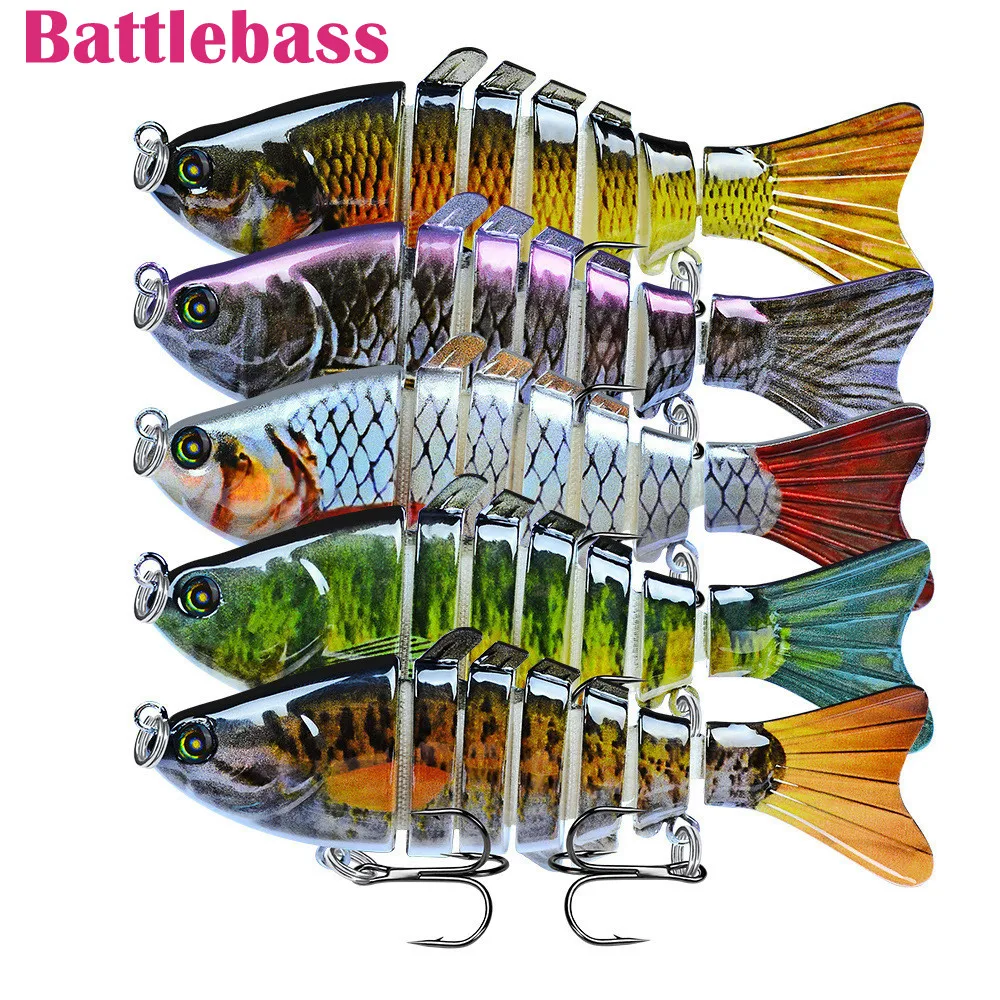 

1PC 100mm15.5g Fishing Lure Multi-section Wobblers Pike Hard Bait Artificial Minnow Crankbait Trolling Perch Carp Fishing tackle