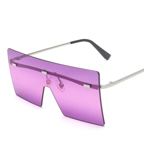 Женские солнцезащитные очки без оправы HKNA, большие Брендовые очки с квадратными зеркальными линзами, 2022