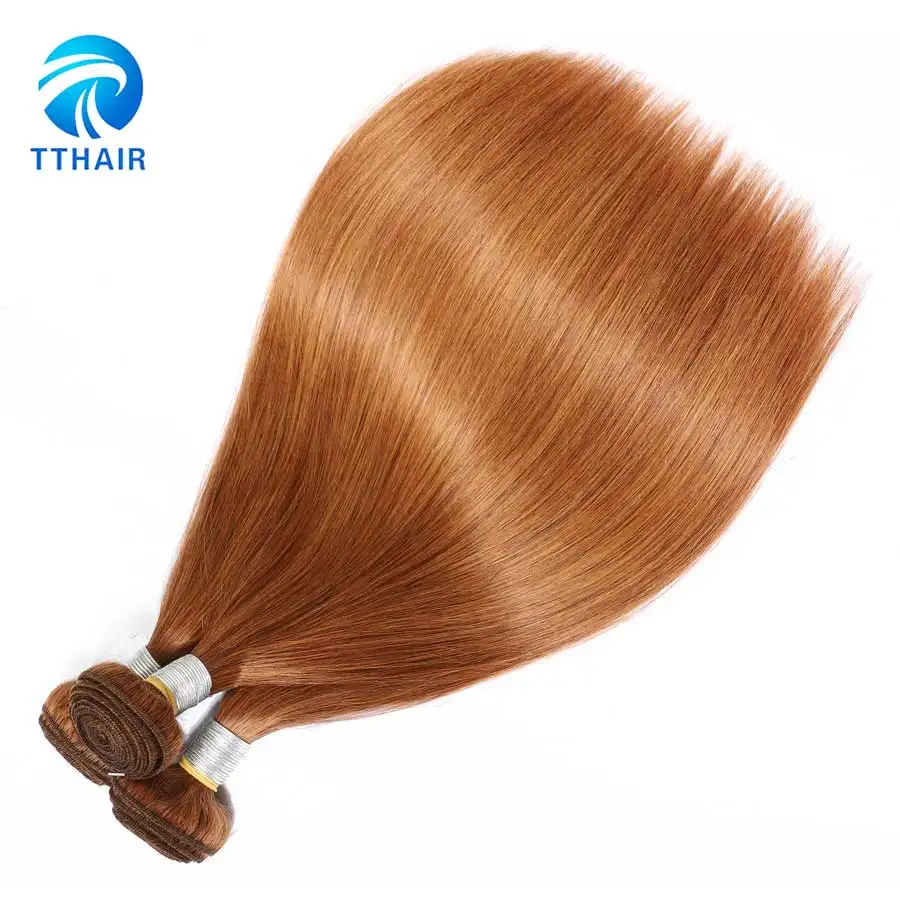 TTHAIR цвет 30 человеческие волосы пучки прямые волосы пучки Remy бразильские волосы плетение пучки Наращивание волос