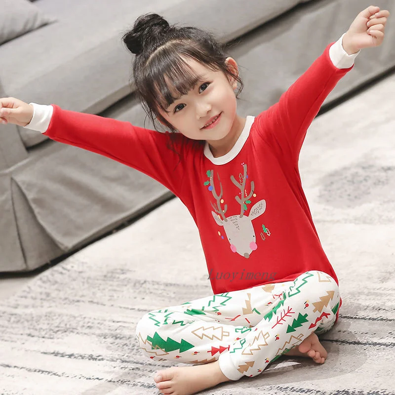 Baby Girls Pajamas Autumn Winter Long sleeve Children's Clothing Sleepwear Cotton Pyjamas Sets For Kids 2 4 6 8 10 12 Years