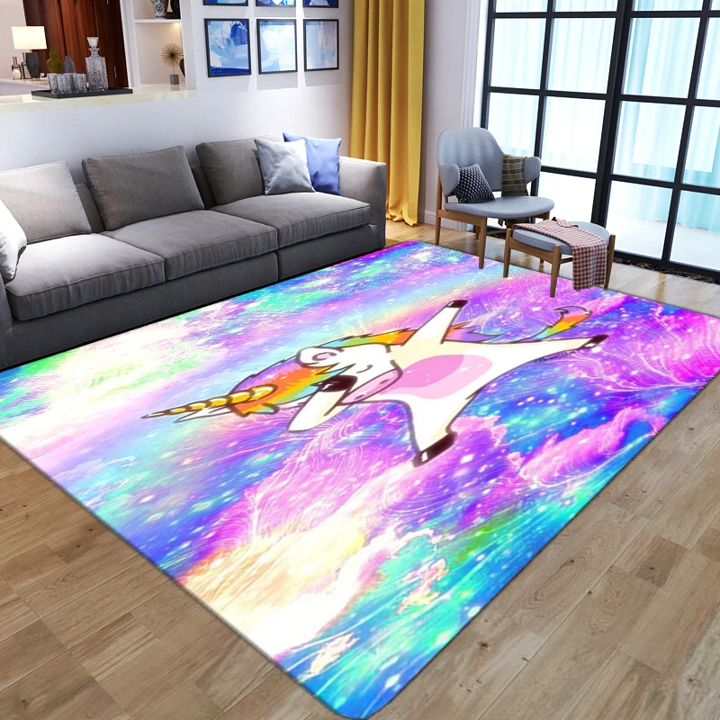 Новый мультяшный единорог с 3D рисунком детский коврик для спальни игровой