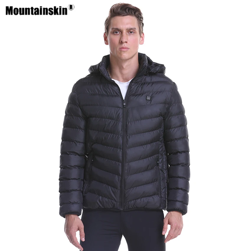 Mountainskin зимняя мужская куртка для походов с капюшоном USB подогревом спорта на
