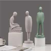 abstract people statue tabletop resin figures reading sculptures modern white house decoration ornaments home living room decor