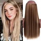 Прямые накладные волосы MSTN на заколке, с эффектом омбре, натуральные, черные, светлые, розовые, цельный накладной шиньон, накладные волосы