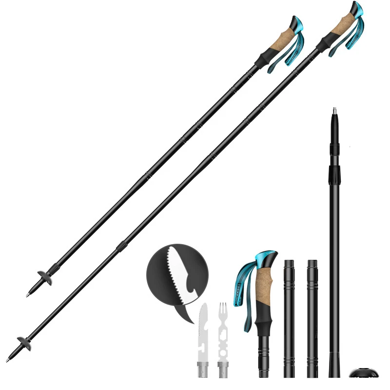 

Multifunction Trekking Pole Aluminum Alloy Folding Telescopic Outdoor Trekking Pole Walking Stick for Mountain Climbing