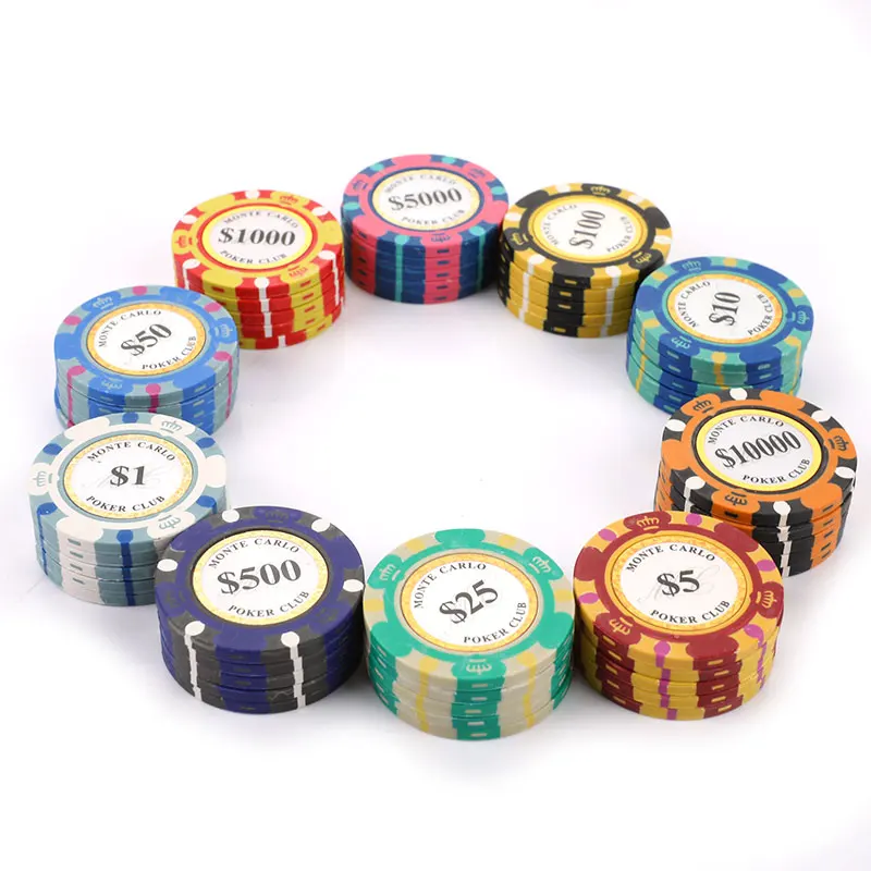 

5pcs/pack Ceramic Poker Chips Set Clay Casino Coins 40mm Coin Poker Chips Entertainment Dollar Coins HOT