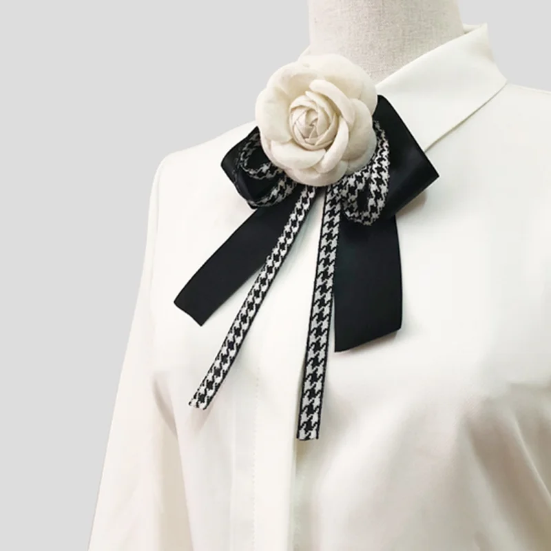 Винтажная брошь Камелия Fabirc бант бабочка лента булавка художественный декор для