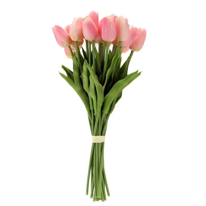 

Hot Sale 20PCS Artificial Tulip Flowers Single Long Stem Bouquet Real Touch Beautiful Simulation Flowers for Home Room Party Wed